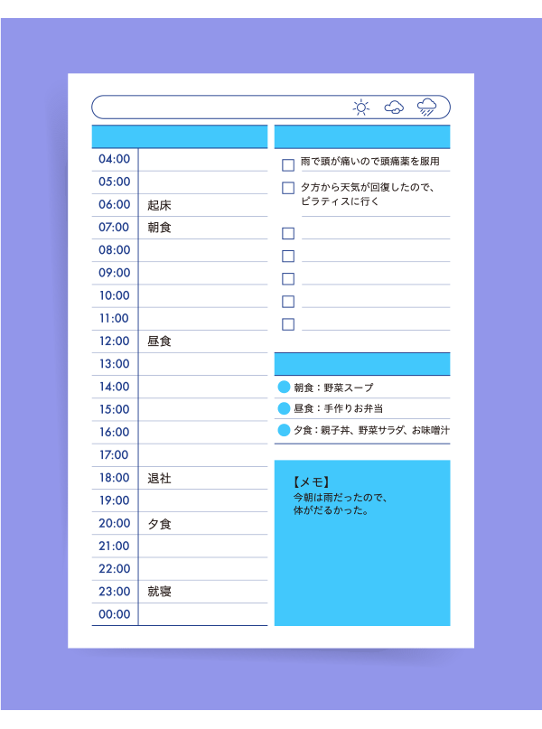 活動を記録する一例：バーチカルタイプ
